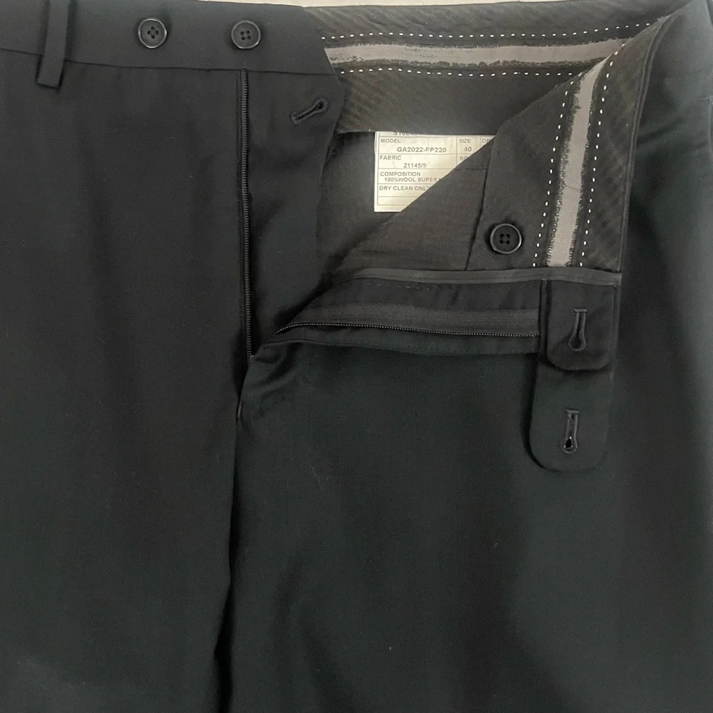 Givenchy 100% Wool Pants Mens Sz‎ 40R Black Straight Leg Fit Tailored Flat Front